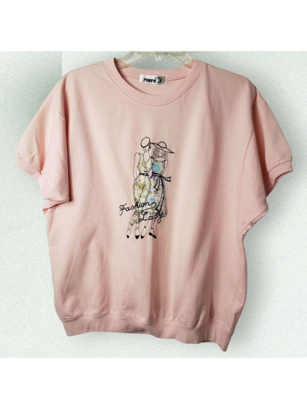 Purpie.F PGraphic Short-Sleeve Sweatshirt  Lady Embroidery Design Size Medium